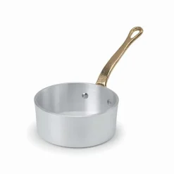 10 cm - Agnelli 1932 Servizio In Tavola Casseruolina Bassa Monoporzione In Alluminio Con Manico In Ottone