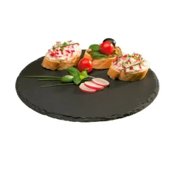 28 cm - Aps Piatto Vassoio Rotondo In Ardesia