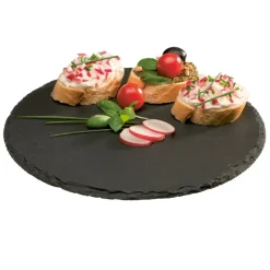 38 cm - Aps Piatto Vassoio Rotondo In Ardesia