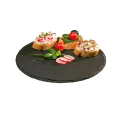 22 cm - Aps Piatto Vassoio Rotondo In Ardesia