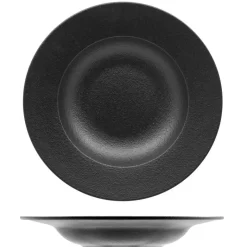 26 cm - Ariane Black Dazzle Piatto Fondo In Porcellana - Set 6 Pz