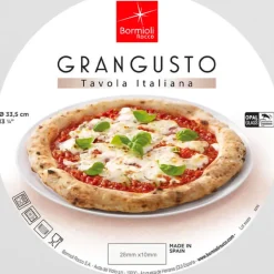 33 cm - Bormioli Rocco Grangusto Piatto Pizza In Vetro Opale Temperato - Set 6 Pz