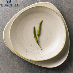 22.9 cm - Churchill Stonecast Piatto Piano Triangolare In Porcellana Vetrificata