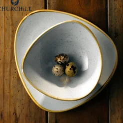 22.9 cm - Churchill Stonecast Piatto Piano Triangolare In Porcellana Vetrificata