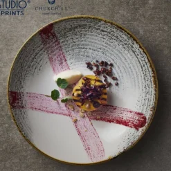 18.2 cm - Churchill Studio Prints Homespun Piatto Fondo In Porcellana Vetrificata