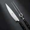 22 cm - Coltellerie Berti Due Per Firenze Coltello Servizio Arrosto In Acciaio Inox Con Manico Metacrilato Nero