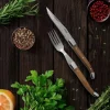 23 Cm - Comas Alps Coltello Bistecca In Acciaio Inox - Pakkawood - Set 6 Pz