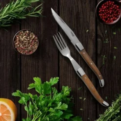 23 Cm - Comas Alps Coltello Bistecca In Acciaio Inox - Pakkawood - Set 6 Pz