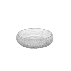 20 cm - Crackle Piatto Presentazione Piano-Fondo In Vetro - Set 4 Pz