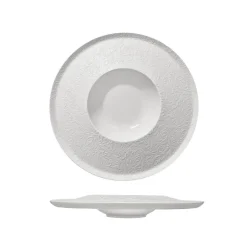 28 cm - Essentia Damasco Piatto Fondo Gourmet In Porcellana Set 4 Pz