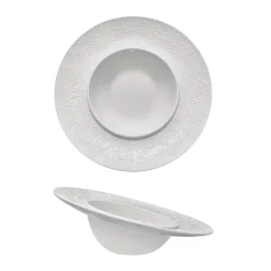 25.5 cm - Essentia Damasco Piatto Fondo Gourmet Inclinato In Porcellana Set 2 Pz