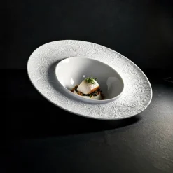 25.5 cm - Essentia Damasco Piatto Fondo Gourmet Inclinato In Porcellana Set 2 Pz