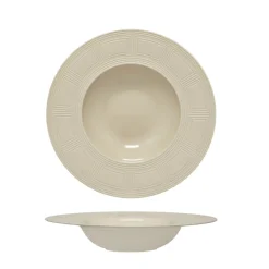 31 cm - Essentia Labyrinth Piatto Fondo Gourmet In Porcellana Set 4 Pz