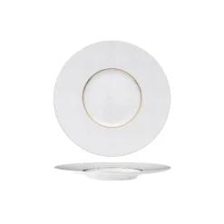 17 cm - Essentia Ligne D'Or Piatto Pane In Porcellana - Set 6 Pz
