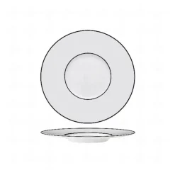 17 cm - Essentia Ligne Noir Piatto Pane In Porcellana - Set 6 Pz