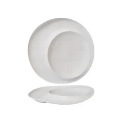 25.5 cm - Essentia Magnesium Eclipse Piatto Presentazione Rotondo In Porcellana - Set 2 Pz