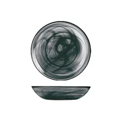 21 cm - H&H Alabastro Piatto Fondo In Vetro - Set 6 Pz