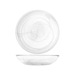 21 cm - H&H Alabastro Piatto Fondo In Vetro - Set 6 Pz