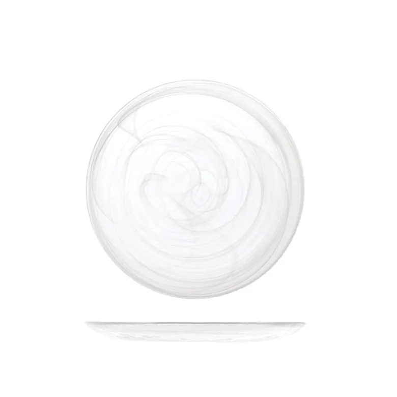 21 cm - H&H Alabastro Piatto Frutta In Vetro - Set 6 Pz