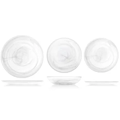 21 cm - H&H Alabastro Piatto Frutta In Vetro - Set 6 Pz