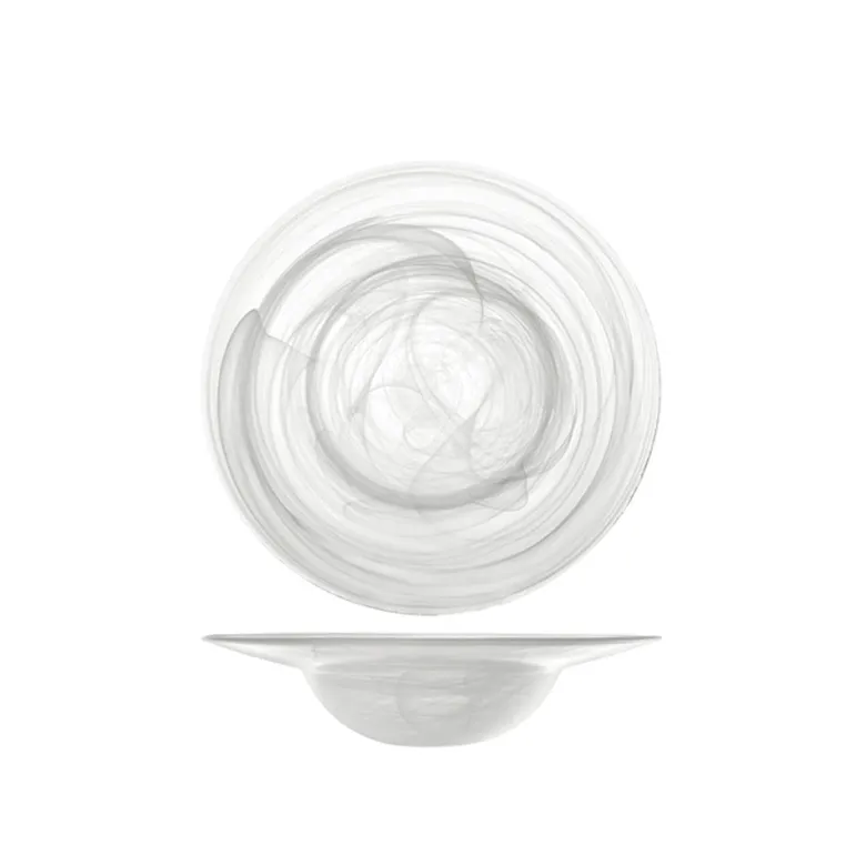 23.5 cm - H&H Alabastro Piatto Pasta In Vetro - Set 6 Pz