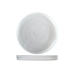 21 cm - H&H Alabastro Piatto Piano Bordo Rialzato In Vetro - Set 6 Pz