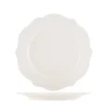 27 cm - H&H Blanc Piatto Piano Festonato In Porcellana Set 6 Pz