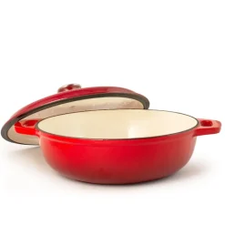 30 cm - H&H Ghisa Casseruola Rotonda Con Coperchio In Ghisa
