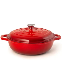 30 cm - H&H Ghisa Casseruola Rotonda Con Coperchio In Ghisa
