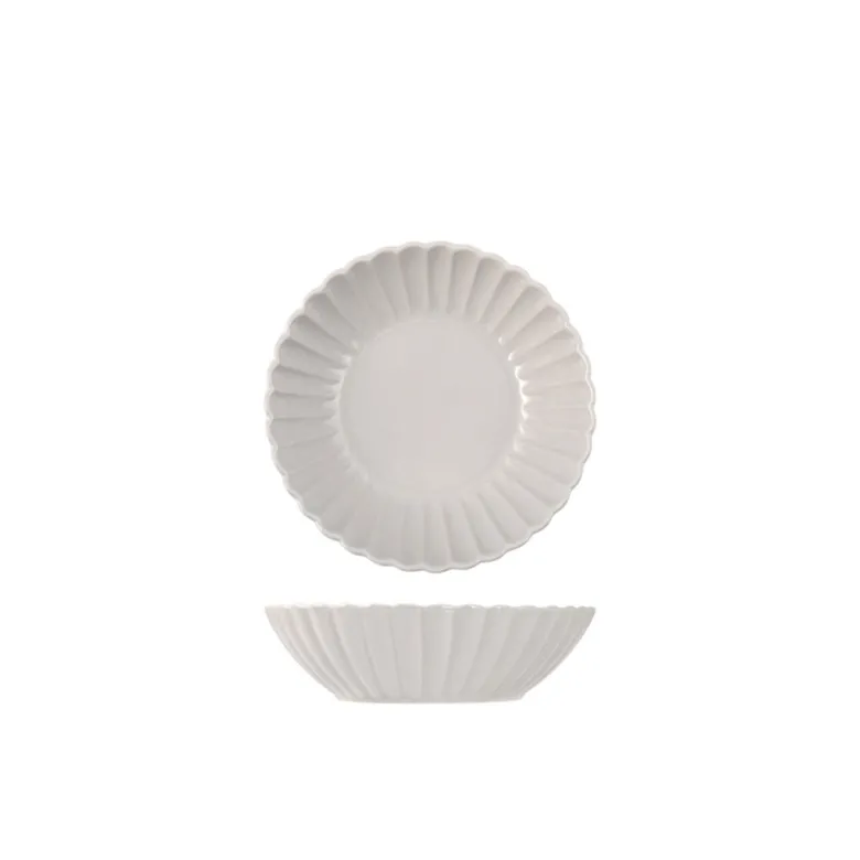 18 cm - H&H Lotus Piatto Fondo In Stoneware - Set 6 Pz