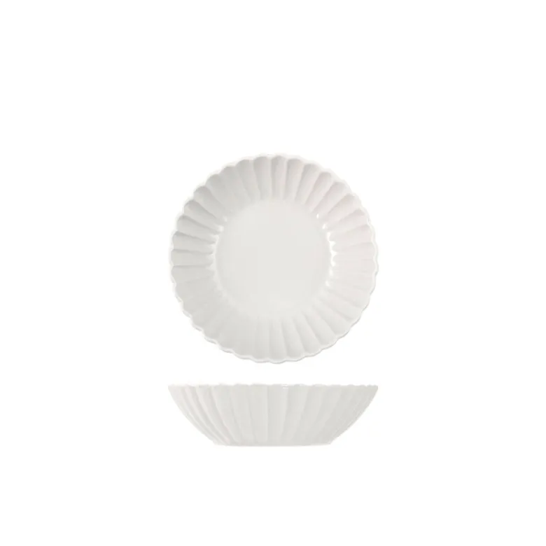 18 cm - H&H Lotus Piatto Fondo In Stoneware - Set 6 Pz
