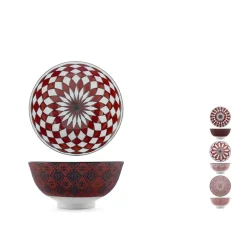 12 cm - H&H Nomad Bruno Barbieri Coppa Poke Texture Assortite In Porcellana Premium - Set 6 Pz