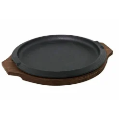 31 cm - Ilsa Basic Piatto In Ghisa Con Supporto In Legno