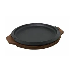 16 cm - Ilsa Basic Piatto In Ghisa Con Supporto In Legno