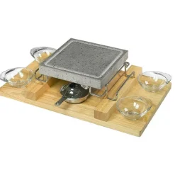 21 cm Ilsa Convivio Pietra Lavica Quadrata Con Supporto E Vassoio