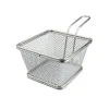 12 cm - Ilsa Mini Cestello Porta Snack Quadrato In Acciaio Inox 18/10
