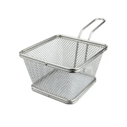 12 cm - Ilsa Mini Cestello Porta Snack Quadrato In Acciaio Inox 18/10