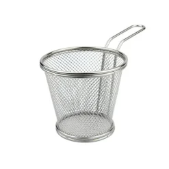 10 cm - Ilsa Mini Cestello Porta Snack Rotondo In Acciaio Inox 18/10