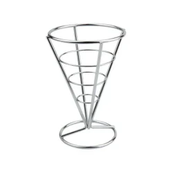 10 cm - Ilsa Mini Cestello Porta Snack Conico In Acciaio Inox 18/10