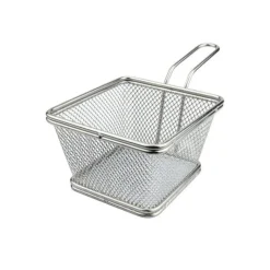 10 cm - Ilsa Mini Cestello Porta Snack Quadrato In Acciaio Inox 18/10