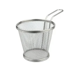 12 cm - Ilsa Mini Cestello Porta Snack Rotondo In Acciaio Inox 18/10