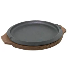 31 cm - Ilsa Piatto In Ghisa Con Supporto In Legno
