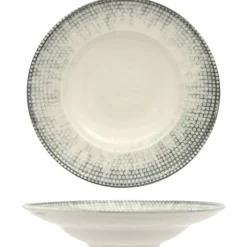 27 cm - Kutahya Porselen Oregon Piatto Pasta In Porcellana - Set 6 Pz