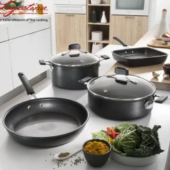 16 cm - Lagostina Tempra Titanium Extreme Casseruola Alta Con Manico Antiaderente In Alluminio