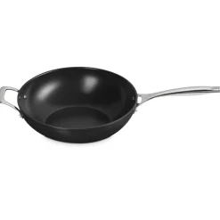 30 cm - Le Creuset Essential Wok Con Manico Lungo Con Rivestimento In Ceramica In Acciaio Inox