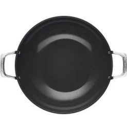 32 cm - Le Creuset Essential Wok Doppia Maniglia Con Rivestimento In Ceramica In Acciaio Inox