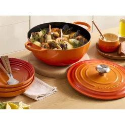 32 cm - Le Creuset Evolution Marmitta Casseruola Rotonda In Ghisa Vetrificata