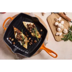 26 cm - Le Creuset Evolution Skillet Bistecchiera Quadrata In Ghisa Vetrificata