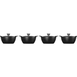 11 cm - Le Creuset Gourmand Mini Cocotte Con Coperchio In Ghisa Vetrificata Set 4 Pz