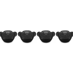 11 cm - Le Creuset Gourmand Mini Cocotte Con Coperchio In Ghisa Vetrificata Set 4 Pz